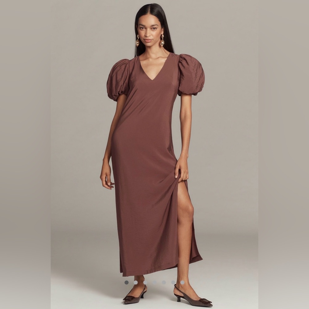 NWT Loverly Grey for Anthropologie Movha brown Dress Sz XS